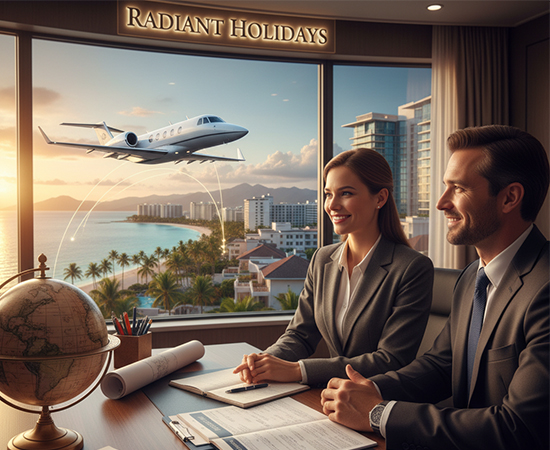 Radiant Holidays team of travel experts providing visa, luxury travel, and corporate travel solutions